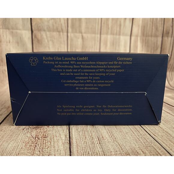 KREBS LAUSCHA CAT BLOWN GLASS CHRISTMAS TREE ORNAMENT GERMANY NEW IN BOX - Picture 5 of 9